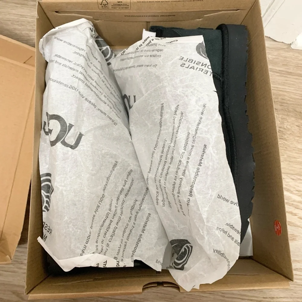 UGG Classic Ultra Mini Boots Black 7 NEW